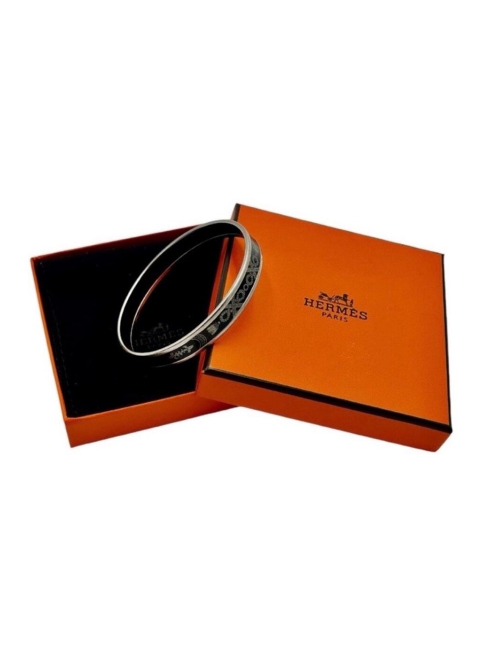 Authentic Hermès Grand Apparat 2 Narrow Enamel Bangle Bracelet W/ Box